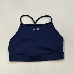 NOBULL Navy Matte High-Neck Sports Bra